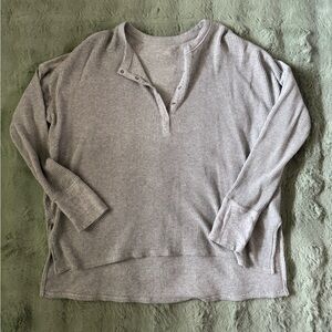 American Eagle Offline by Aerie Grey Waffle Henley